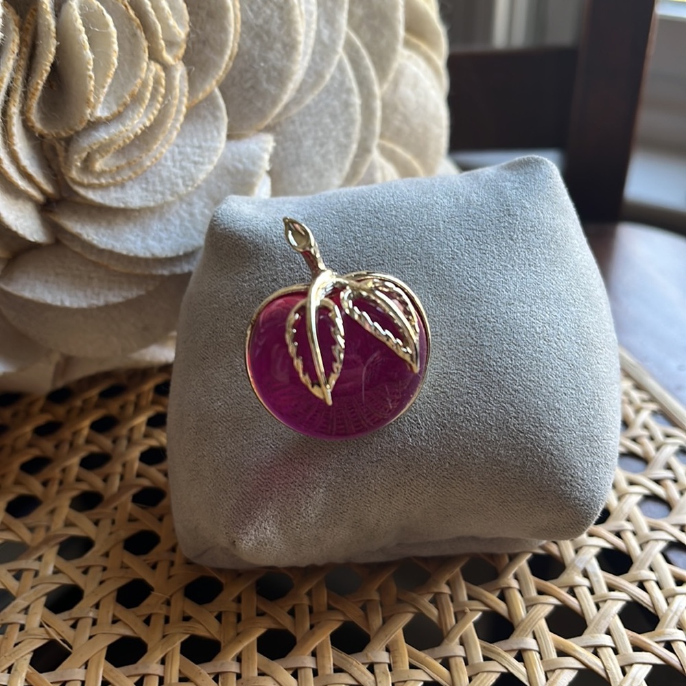 Vintage Swarovski Glass Apple brooch- rare find.
